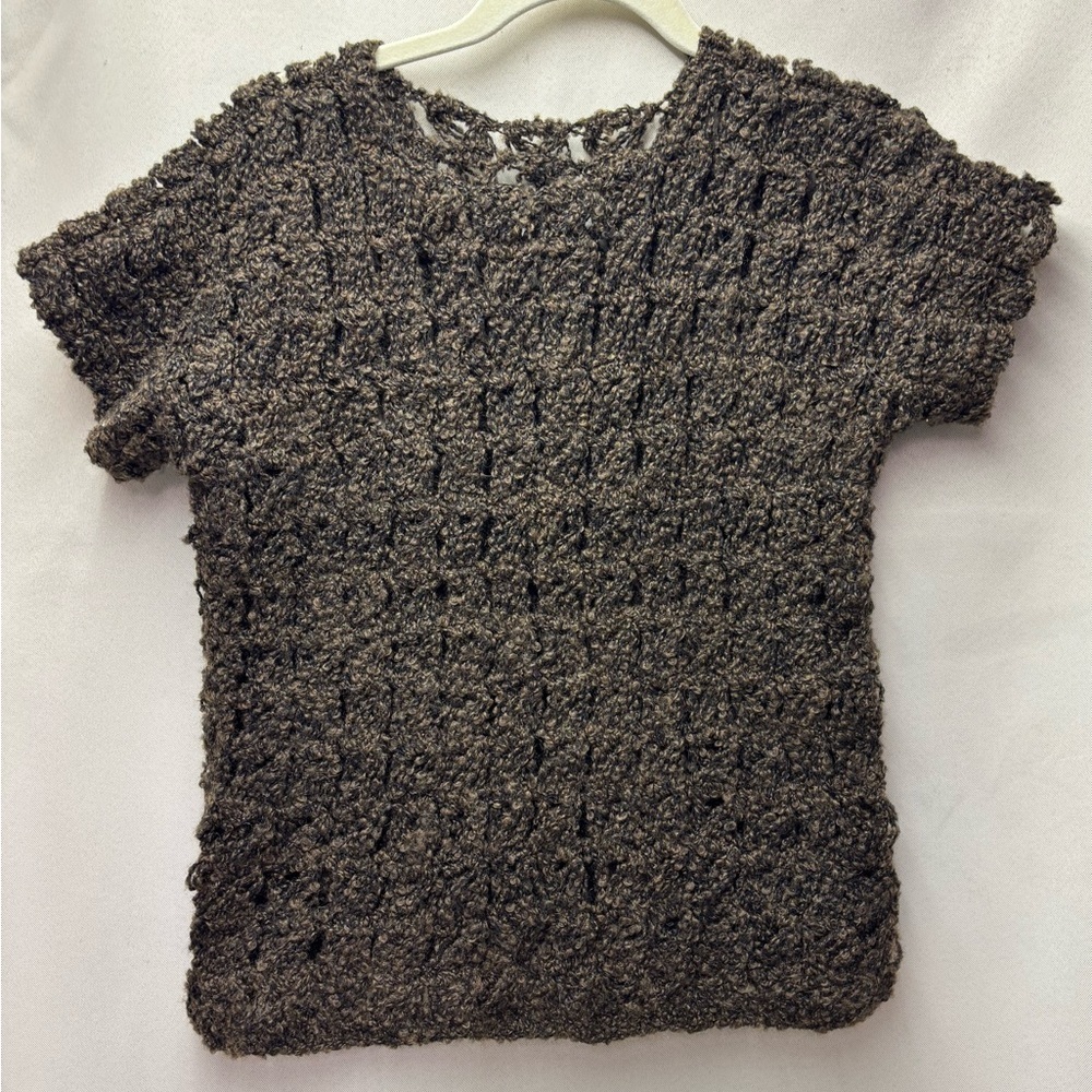 Hand knitted Bohemian Style Brown Sweater Vest Top See Measurements for Size